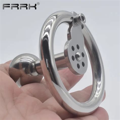 negative chastity cage|Inverted negative chastity cage with solid steel ball.